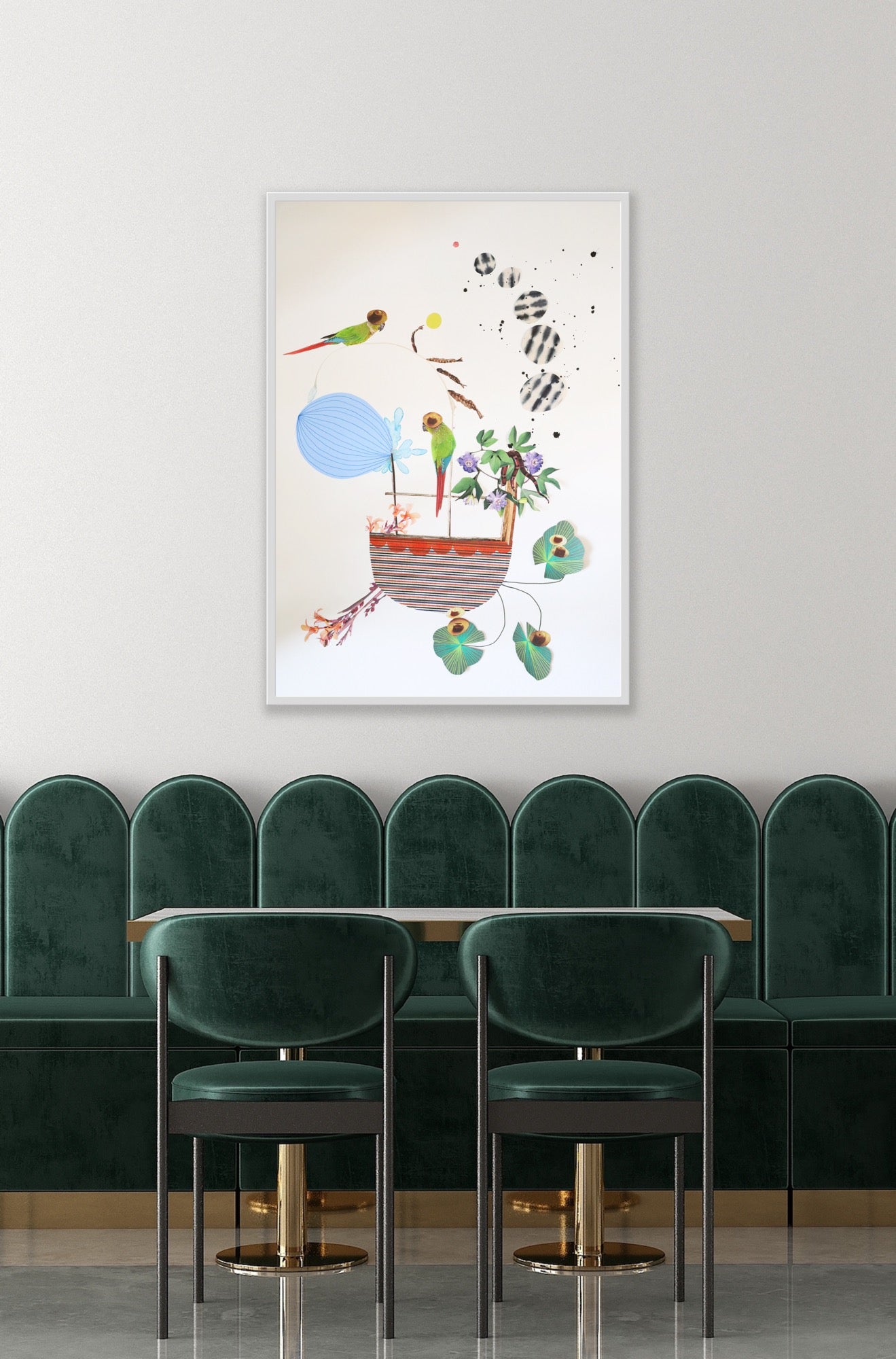 Window Seat - mixed media collage