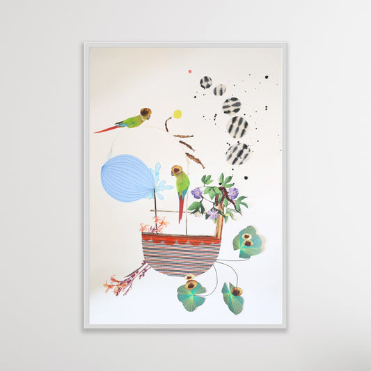 Window Seat - mixed media collage